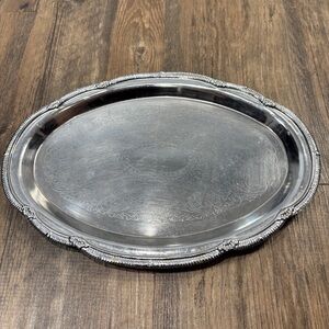 Vintage Ornate Silver Serving Tray | Regency Core Decor